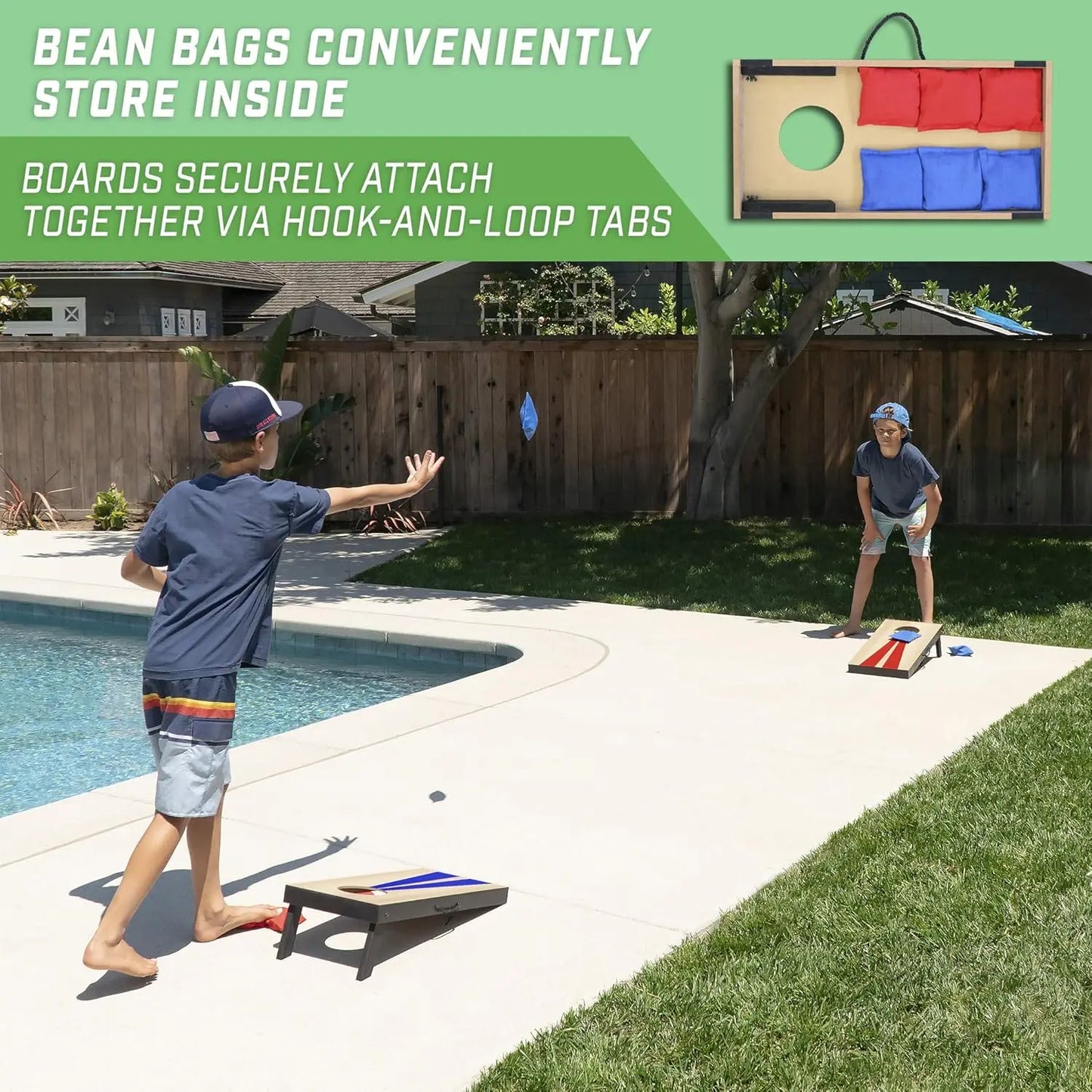 Portable Cornhole Game Set With 6 Bean Bags For Outdoors