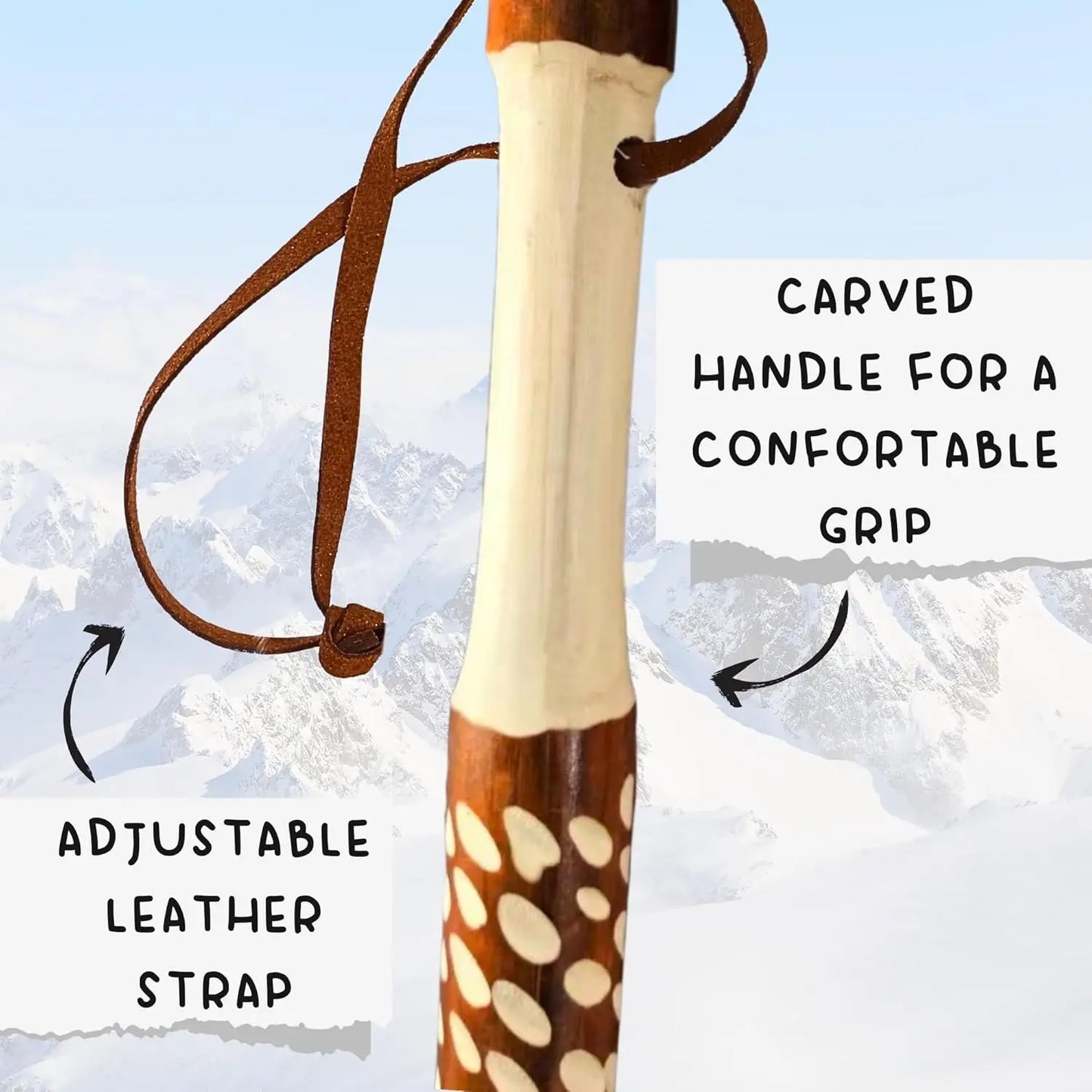 Carved Walking Stick With Animal Head Trekking Pole For Men Women Seniors