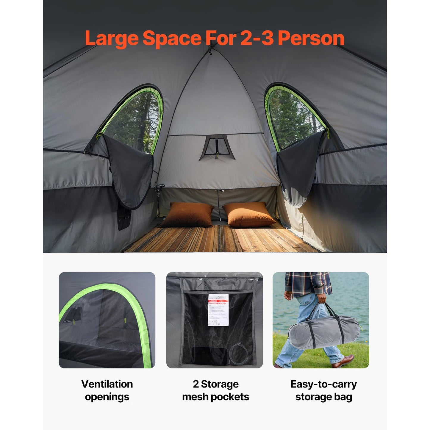 SucceBuy Pickup Truck Tent for Camping Waterproof PU2000 With Awning