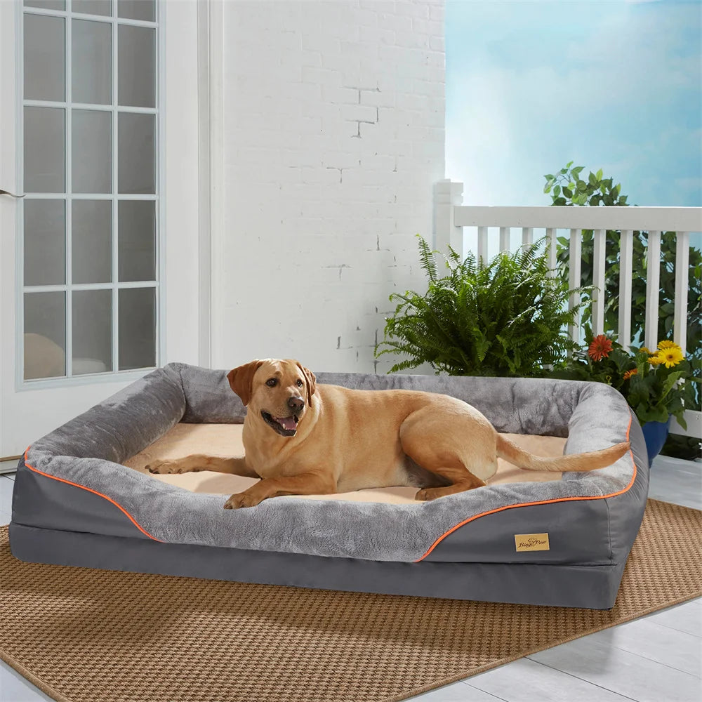 BORWART Orthopedic Memory Foam Dog Bed With Removable Cover
