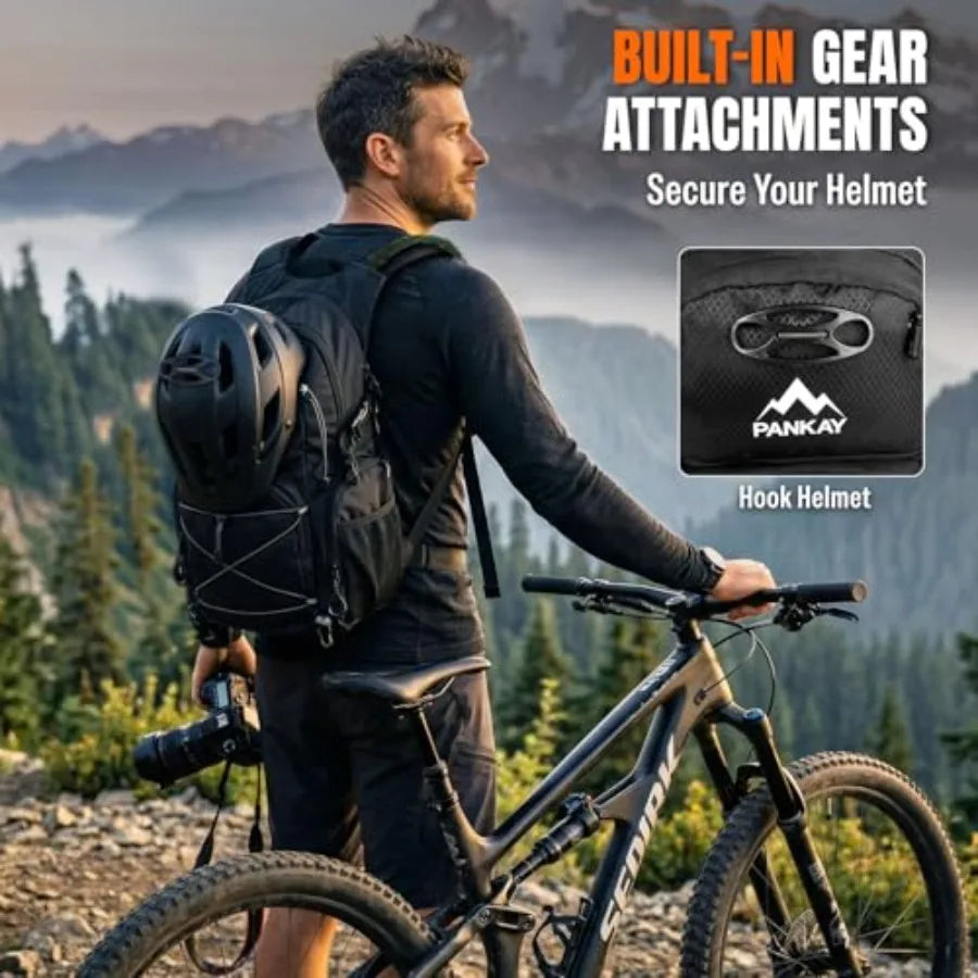 Hydration Hiking Backpack With Water Bladder And Detachable Phone Pouch