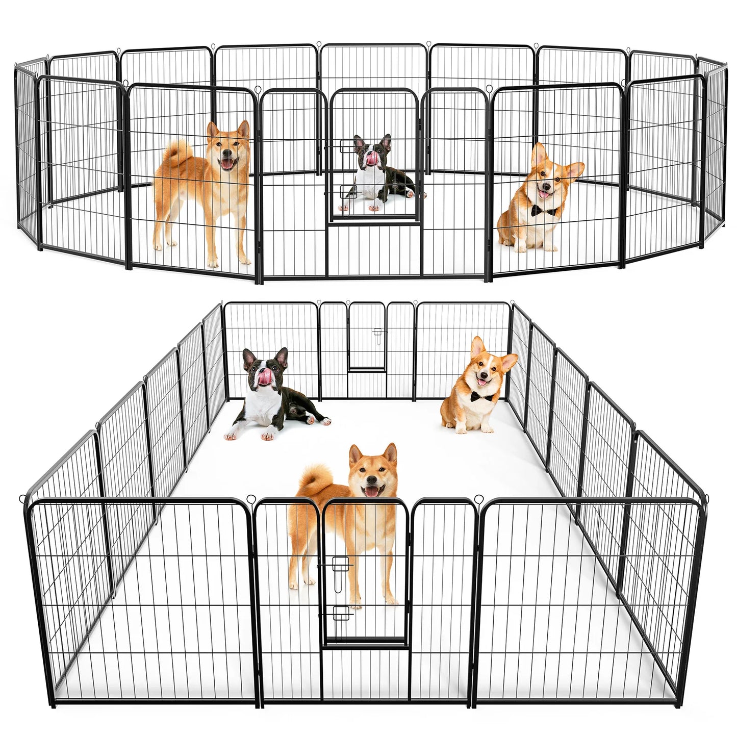JHK Foldable 16-Panel Dog Playpen Pet Fence For Indoor Outdoor