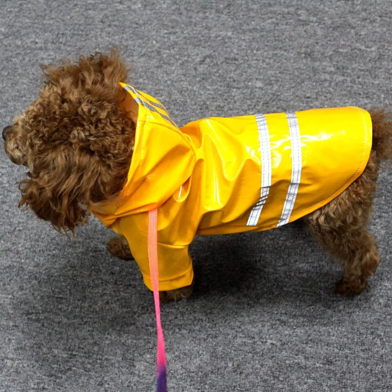 Waterproof PU Dog Raincoat With Hood For Pets