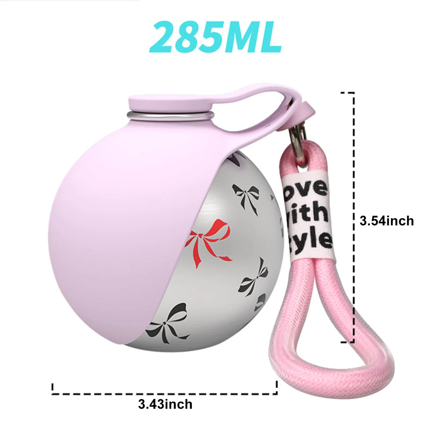 Portable Dog Water Bottle With Silicone Bowl No Spill