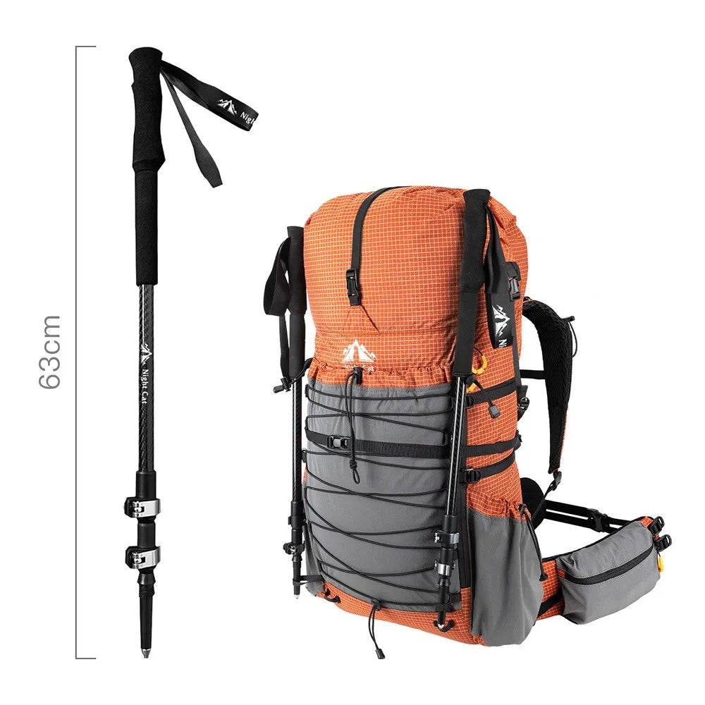 Night Cat Collapsible Trekking Pole: Lightweight Hiking Stick Adjustable Walking Pole for Backpacking Climbing