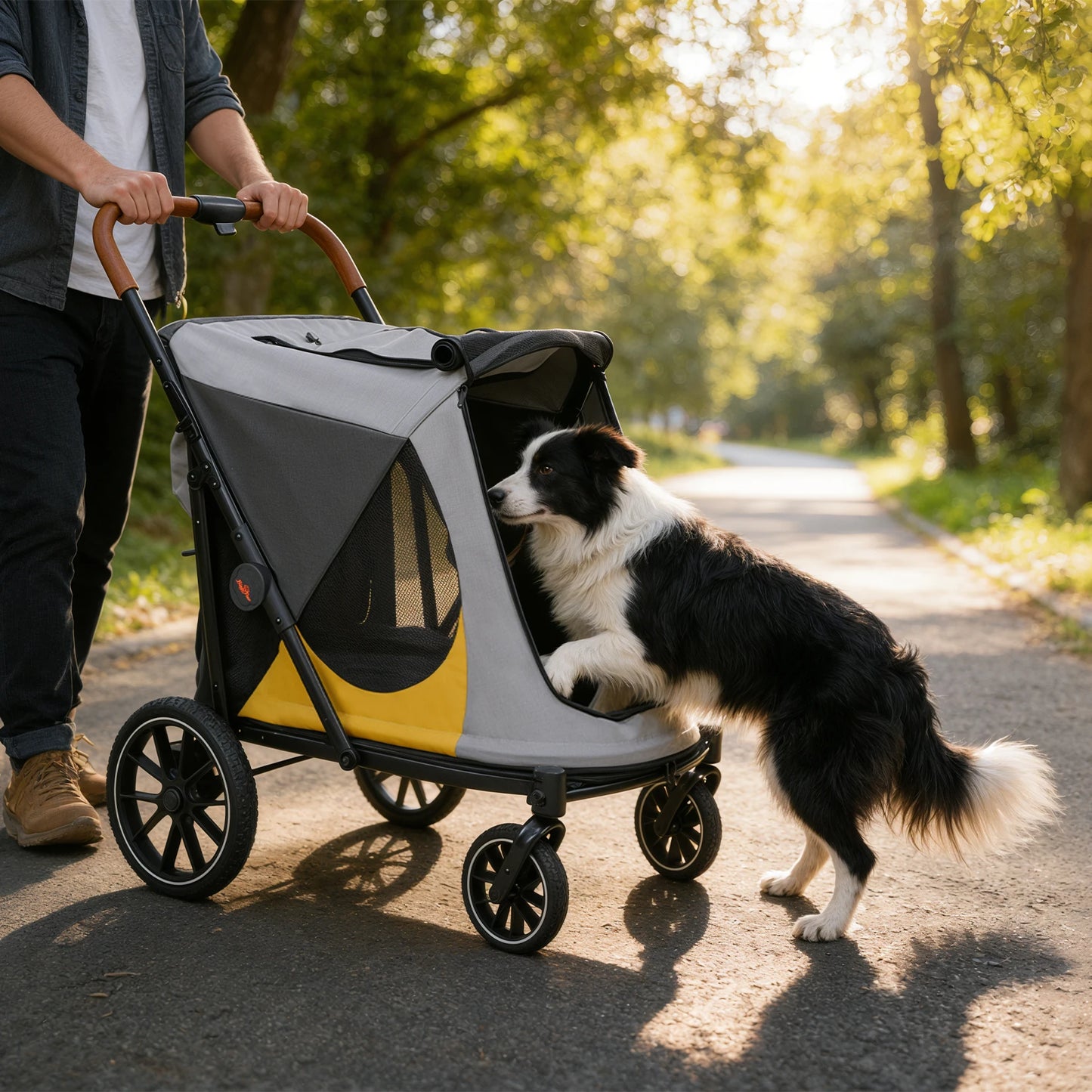 Foldable Pet Stroller for Dogs and Cats Travel in Comfort