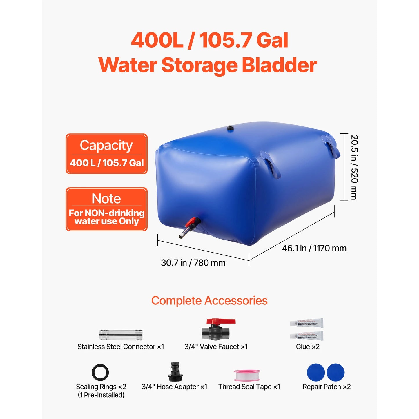 SucceBuy TPU Water Storage Bladder Portable Collapsible Bag For Camping