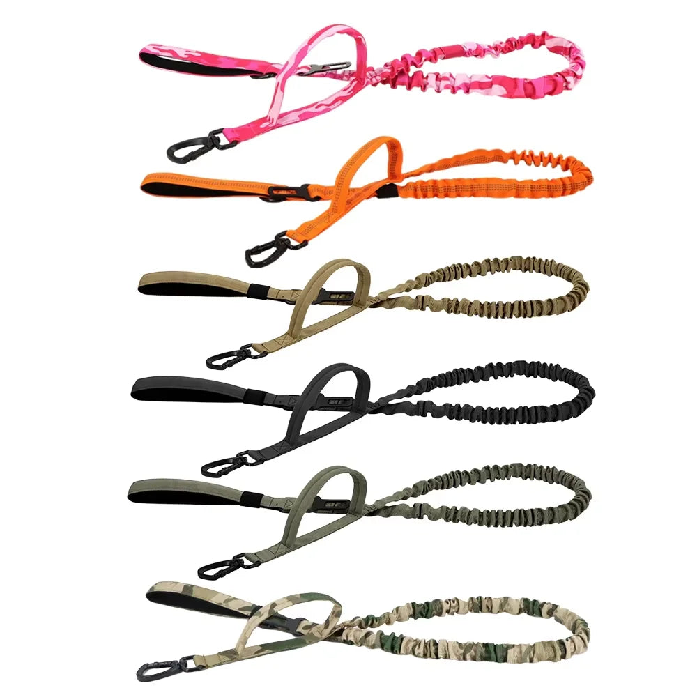 Adjustable Tactical Dog Leash With Dual Handles From Military Grade Nylon