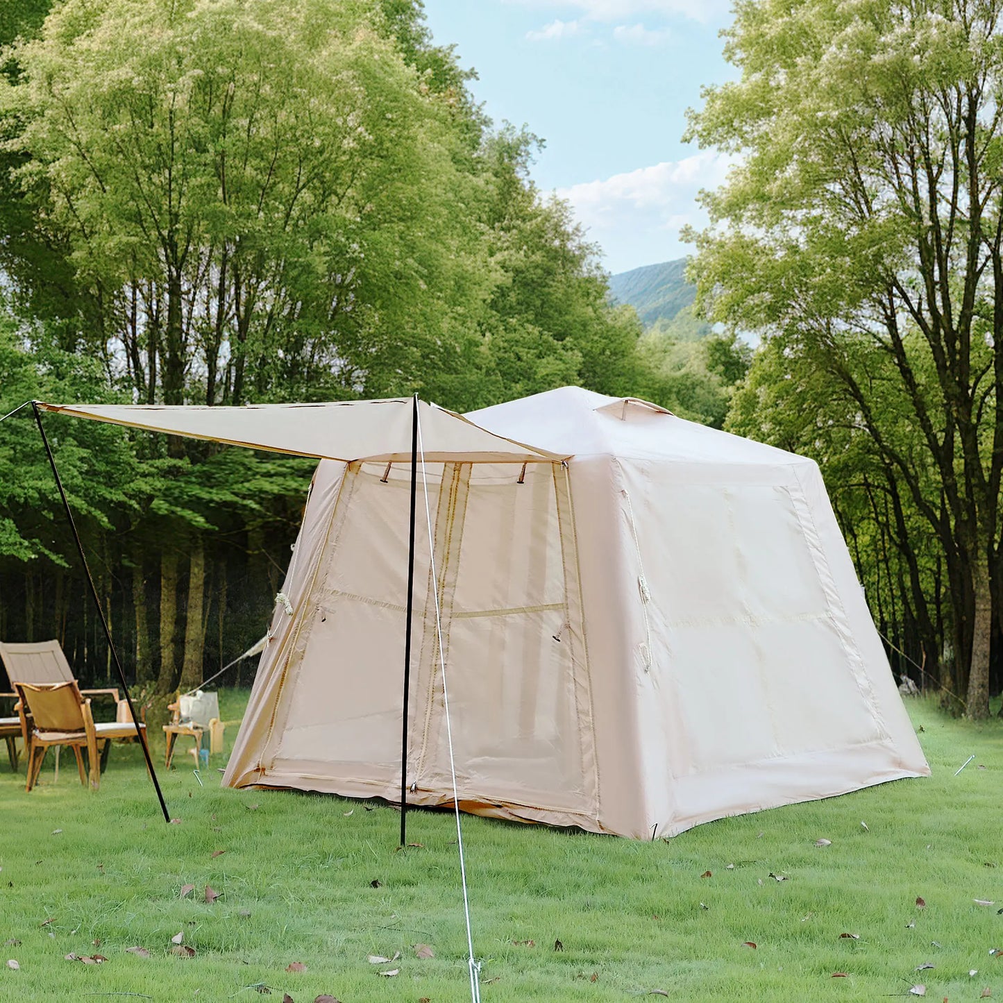 Inflatable Camping Tent 3-4 Person All Weather With Quick Setup