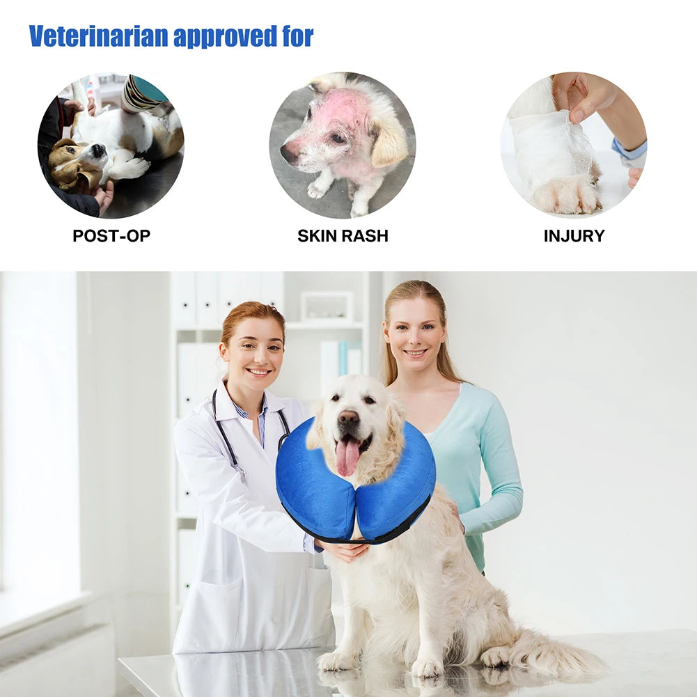 Inflatable Dog Recovery Collar Soft Protective Cone For Postoperative Care