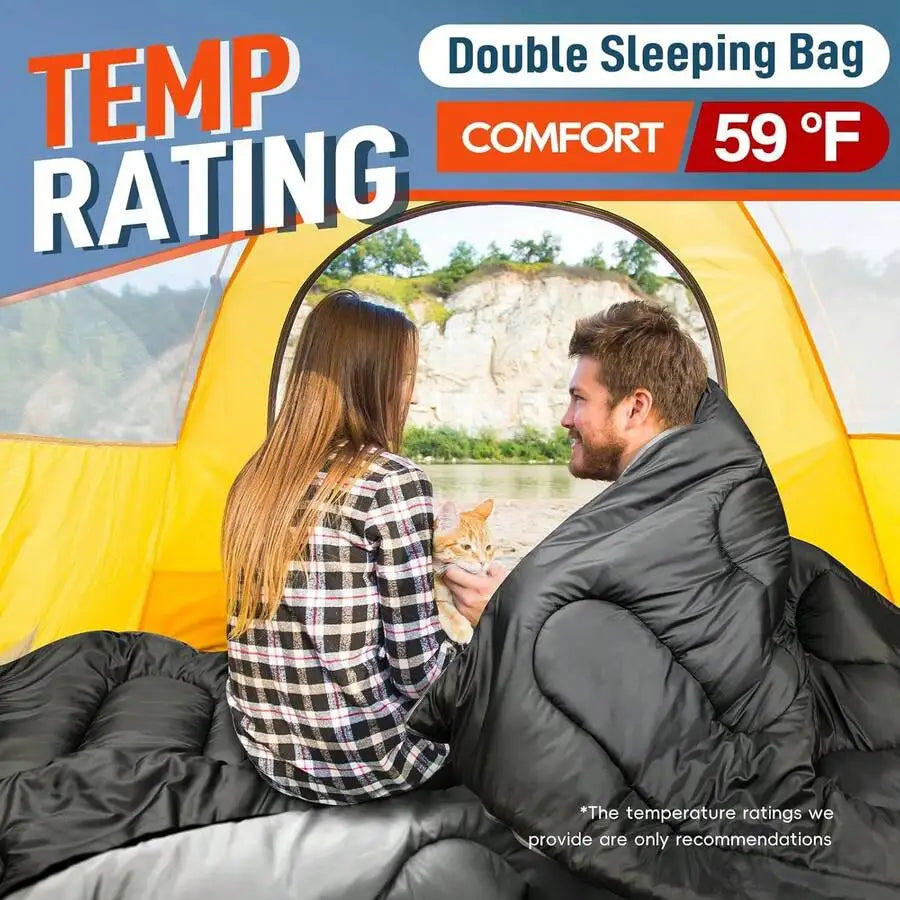 Winter Cold Weather Sleeping Bag For Adults With Pillows