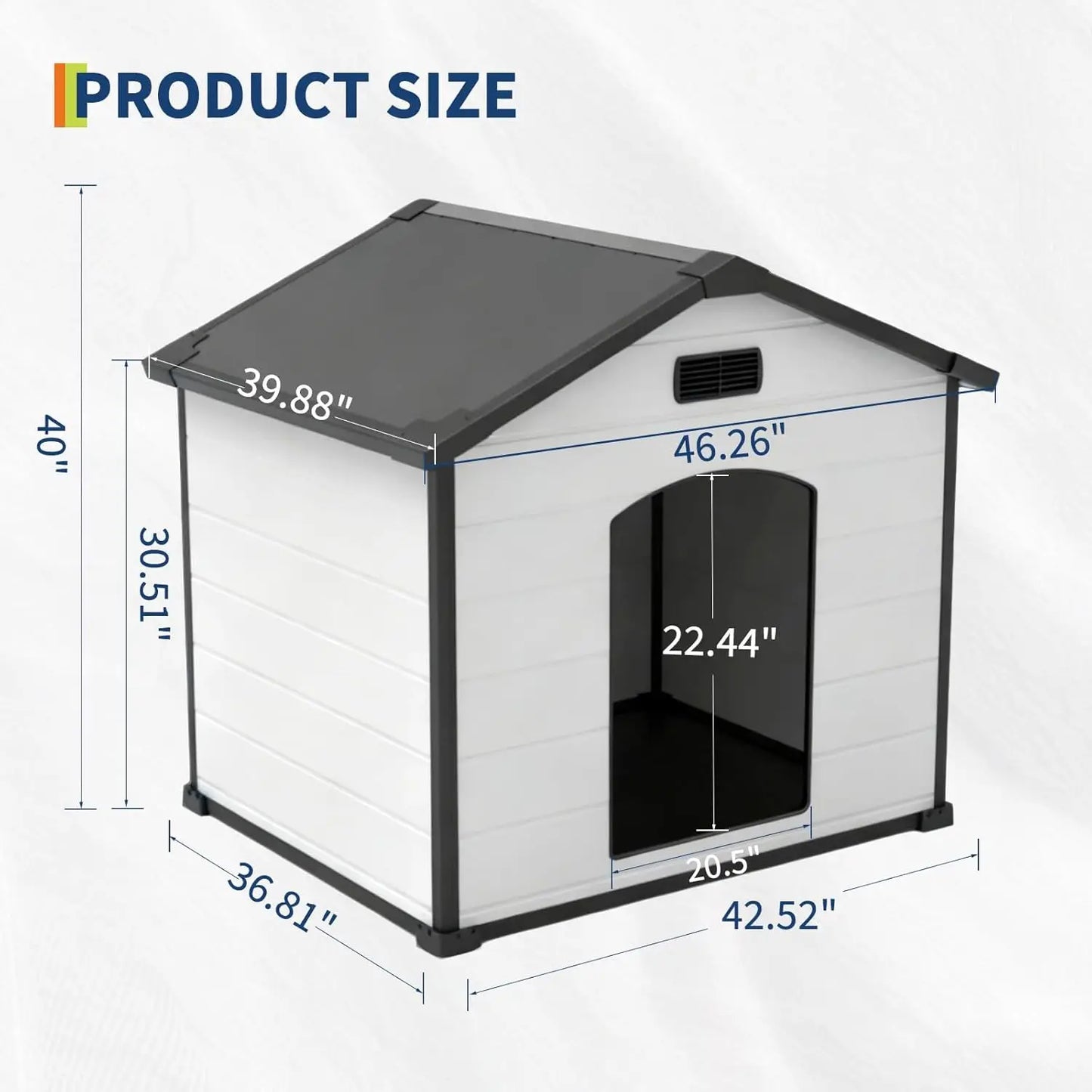 HiMISS Indoor Outdoor Waterproof Dog House With Removable Roof