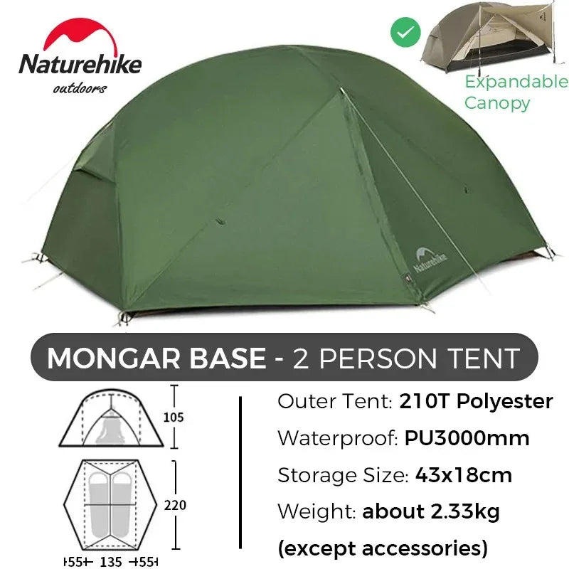 Naturehike Mongar BASE Camping Tent For 2 To 3 People