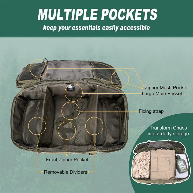 LQARMY Outdoor Tactical Backpack Molle Hiking Camping Bag