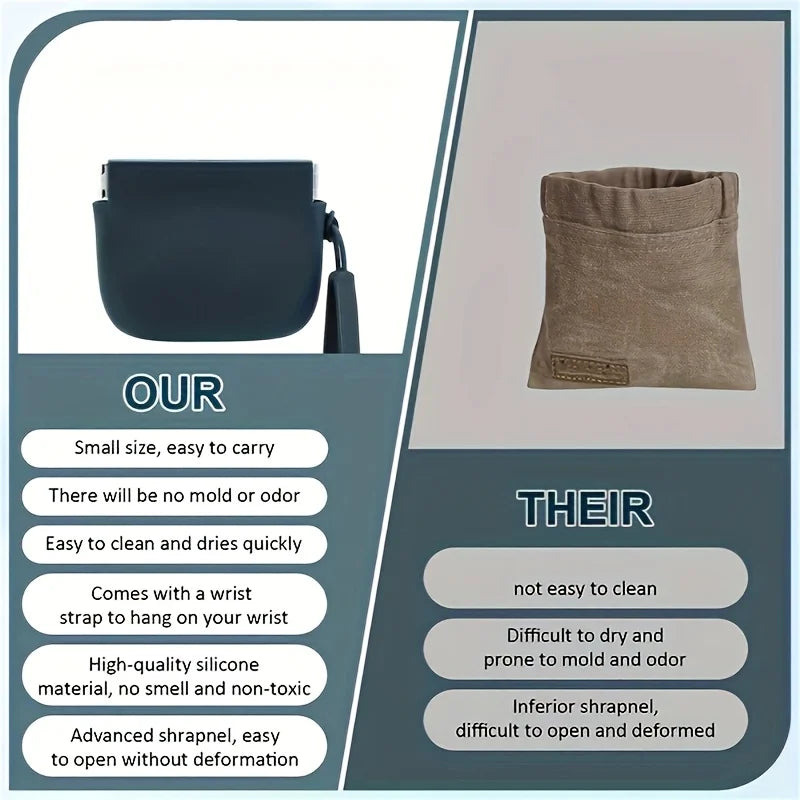 Portable Silicone Dog Treat Bag for Training and Snacks