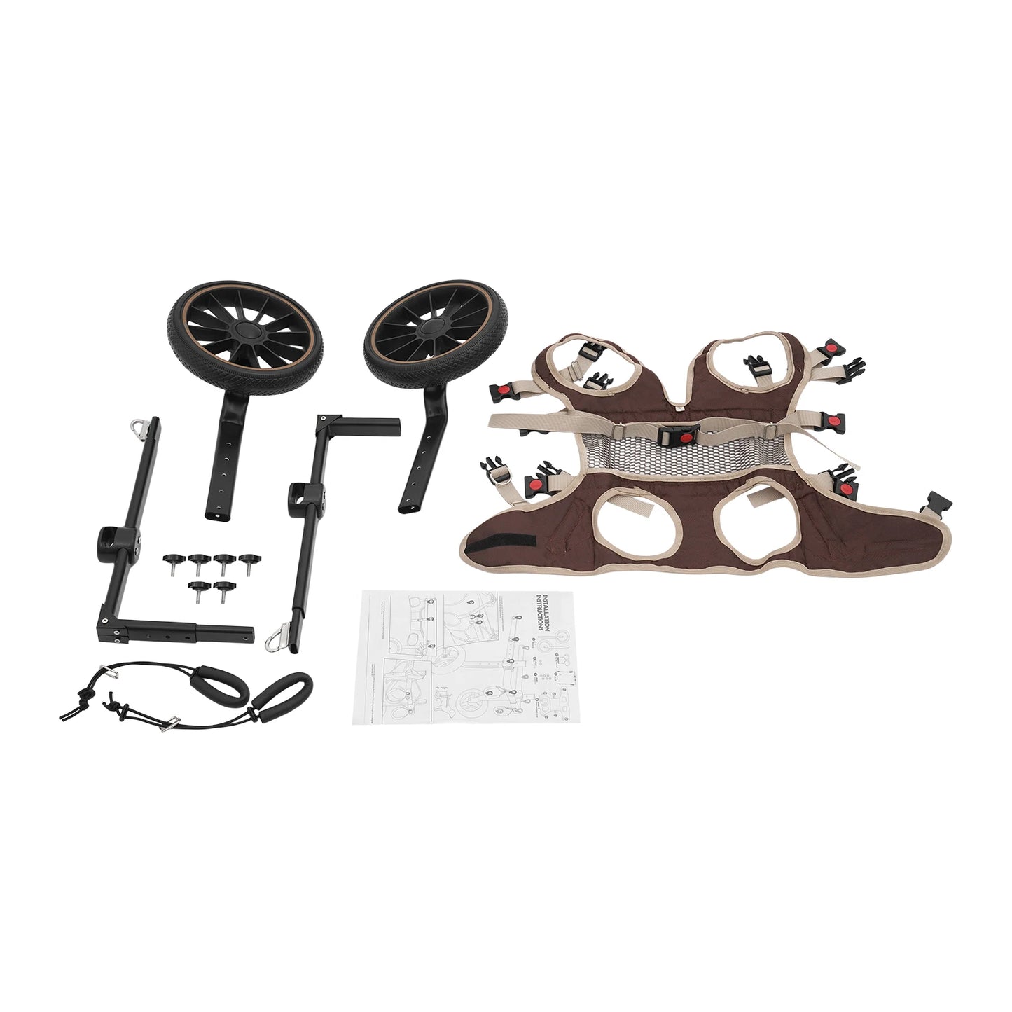 Pet Walking Aid Two-Wheel Dog Wheelchair for Hind-Leg Support