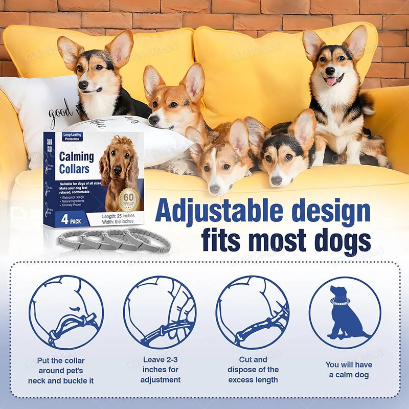 Dog Cat Calming Collar For Anxiety Relief Breakaway Quick Release