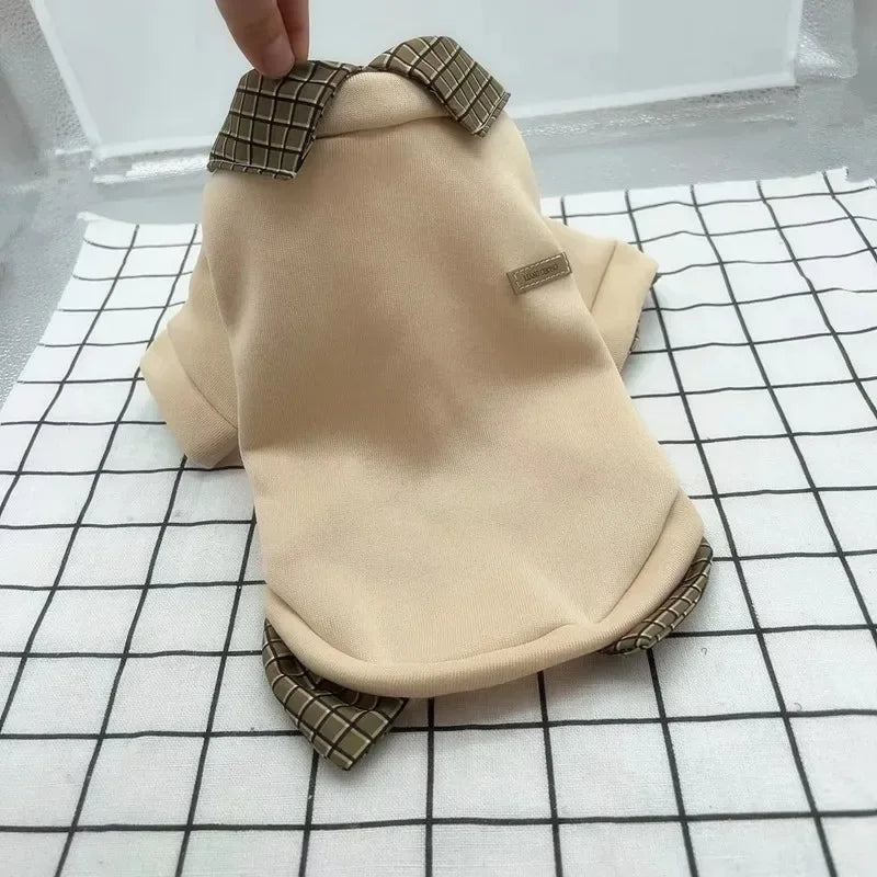 Petfrd Global Warm Winter Plaid Collar Hoodie Jacket For Small Dogs