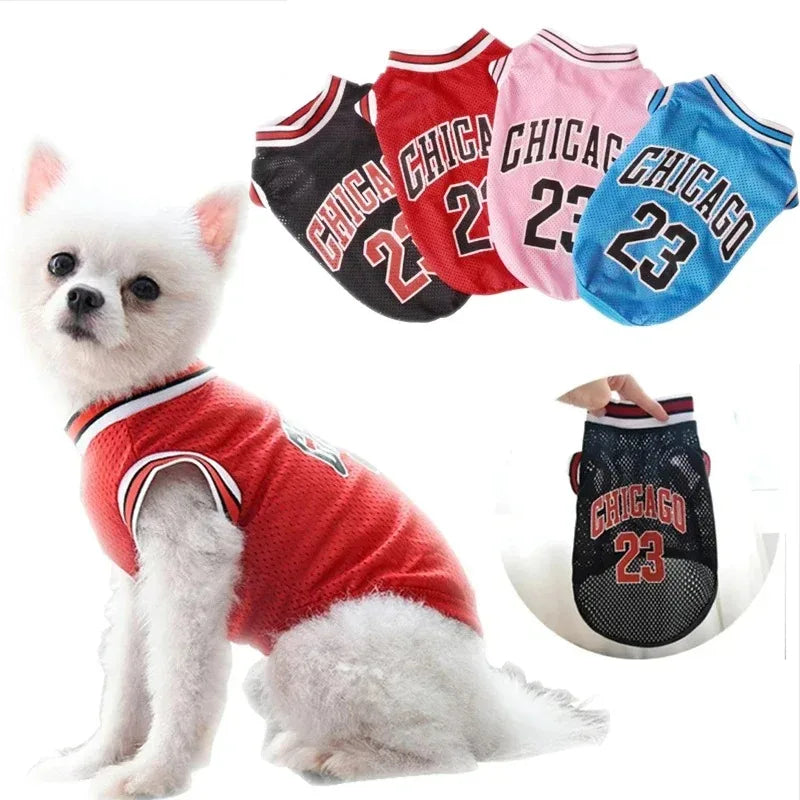 Dog Basketball Jersey Mesh Pet Clothes Breathable Sport Vest