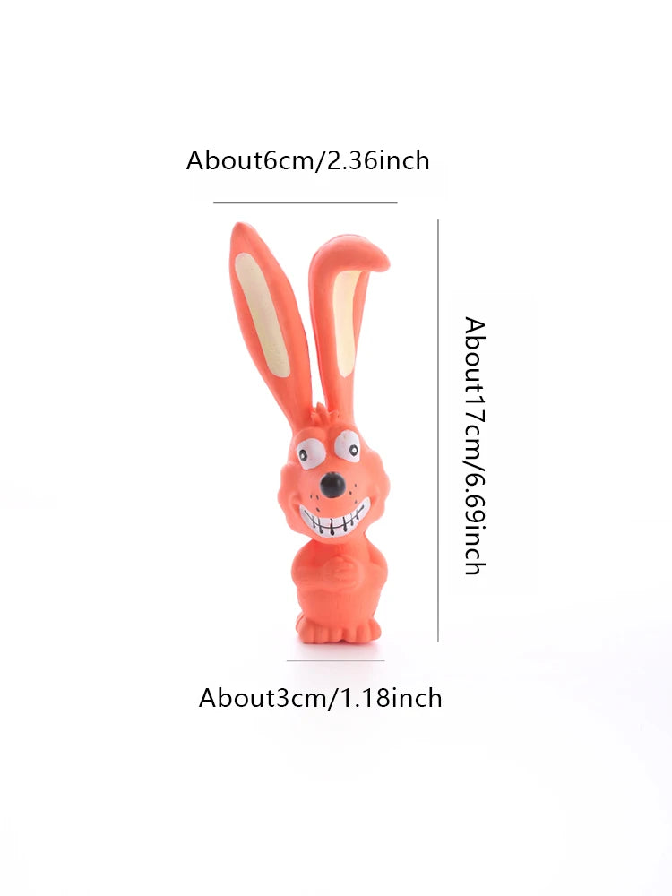 Naughty Rabbit Latex Dog Chew Toy Durable Rubber Squeaker