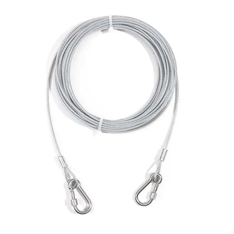 Double Headed Stainless Steel Dog Tie Out Cable Leash With Metal Buckle