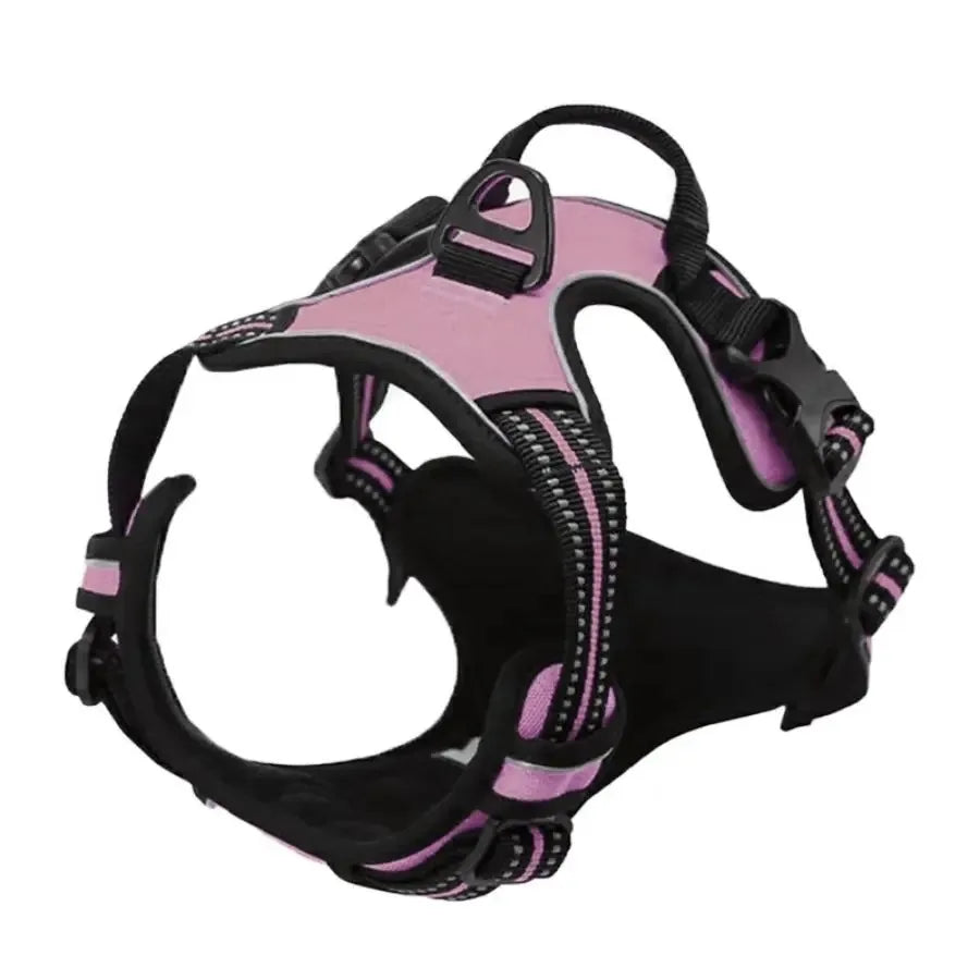 Leather Dog Collar Harness Leash Set For All Breeds