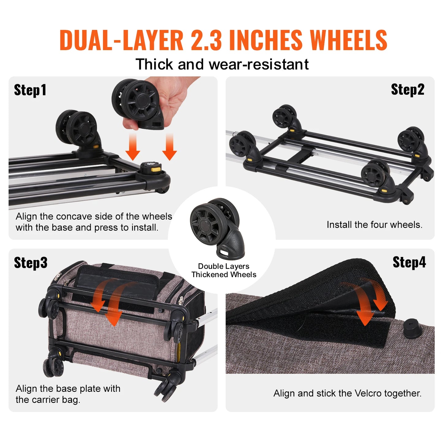 Pet Carrier Backpack With Wheels And Telescopic Handle For Travel