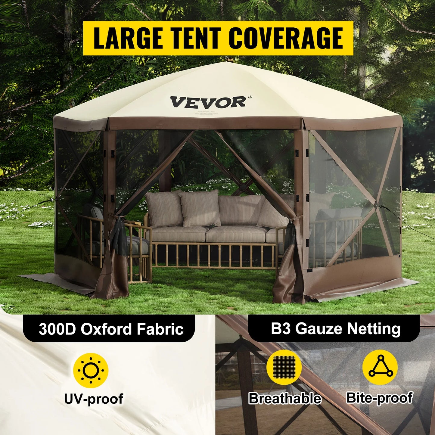 SucceBuy Pop Up Camping Gazebo Canopy Shelter