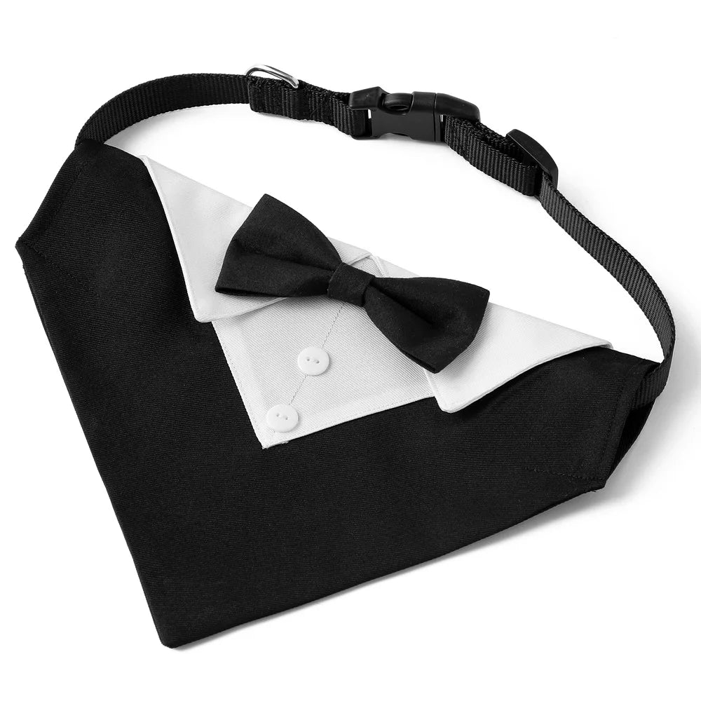 Sucado Bow Tie Dog Collar Tuxedo Bandana For Pets Wedding