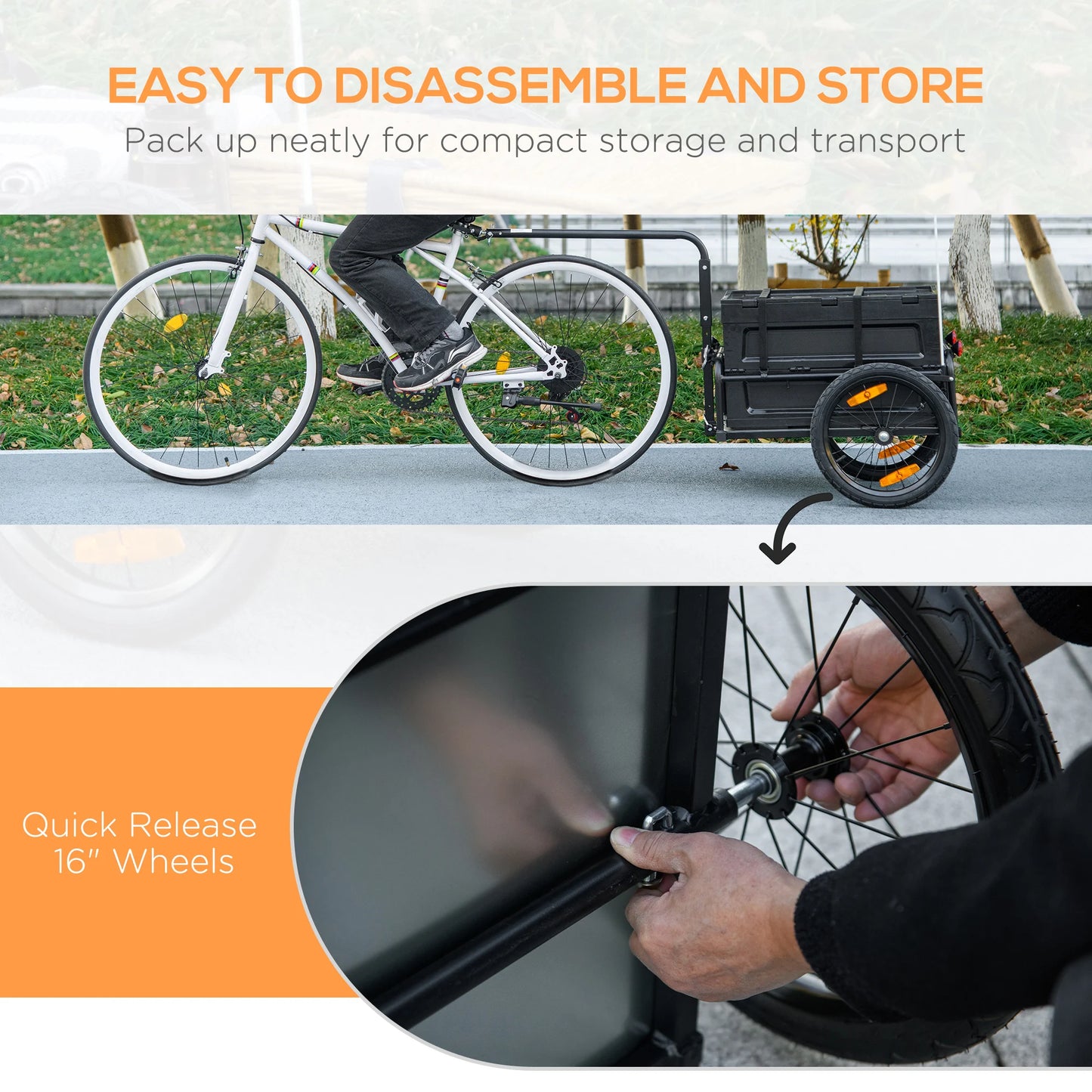 Bicycle Cargo Trailer With Removable Storage Box