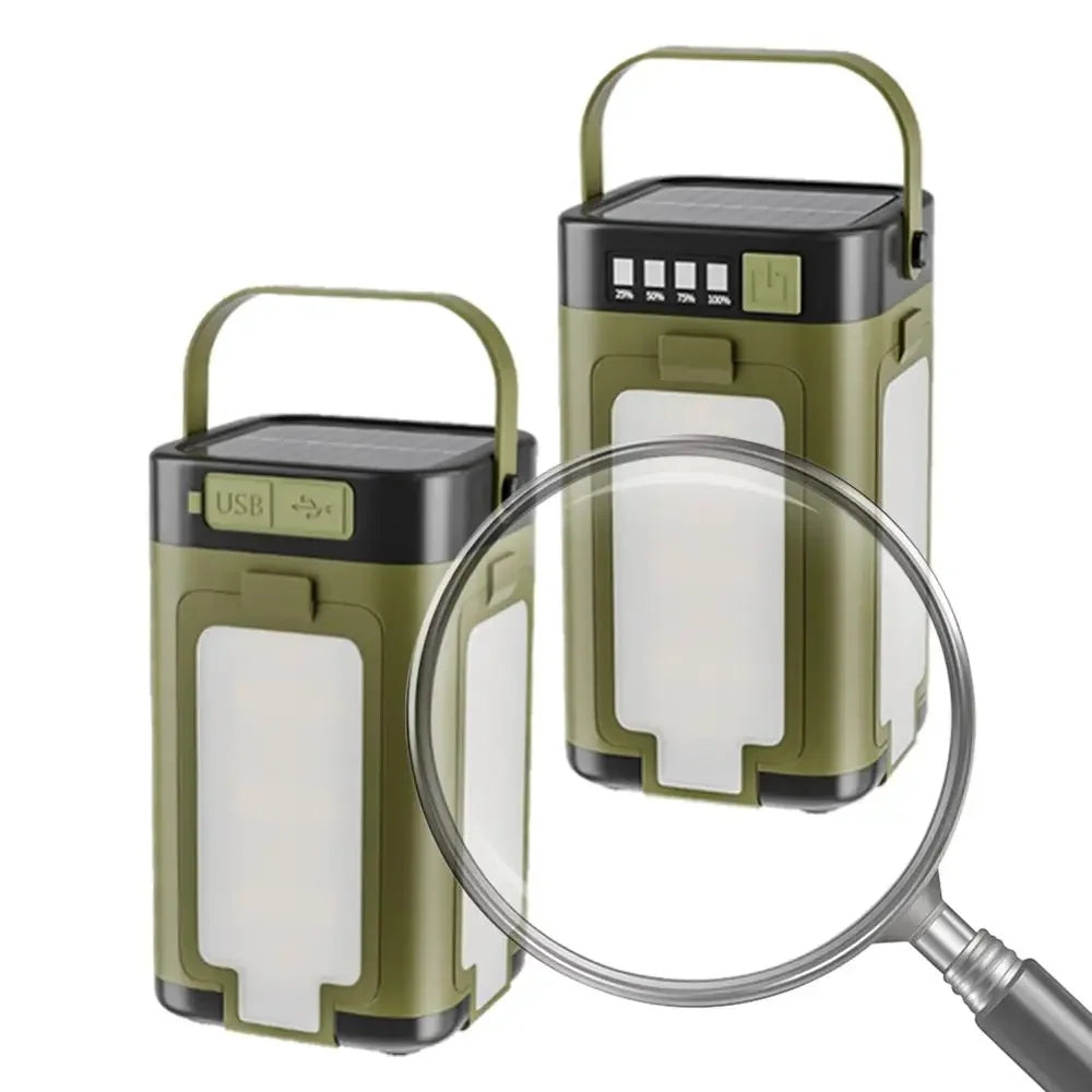 Solar Rechargeable Camping Lantern Foldable LED Light Waterproof Portable