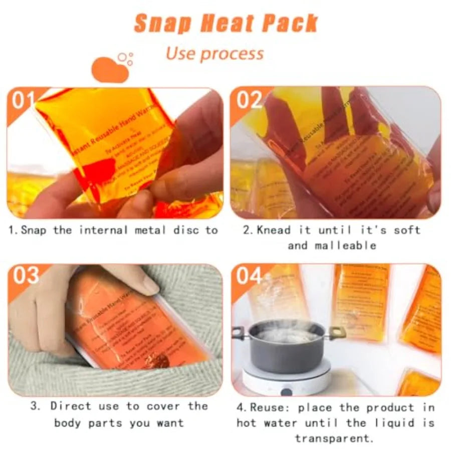 Reusable Snap Heat Pack Hand Warmer Gel For Camping Outdoor
