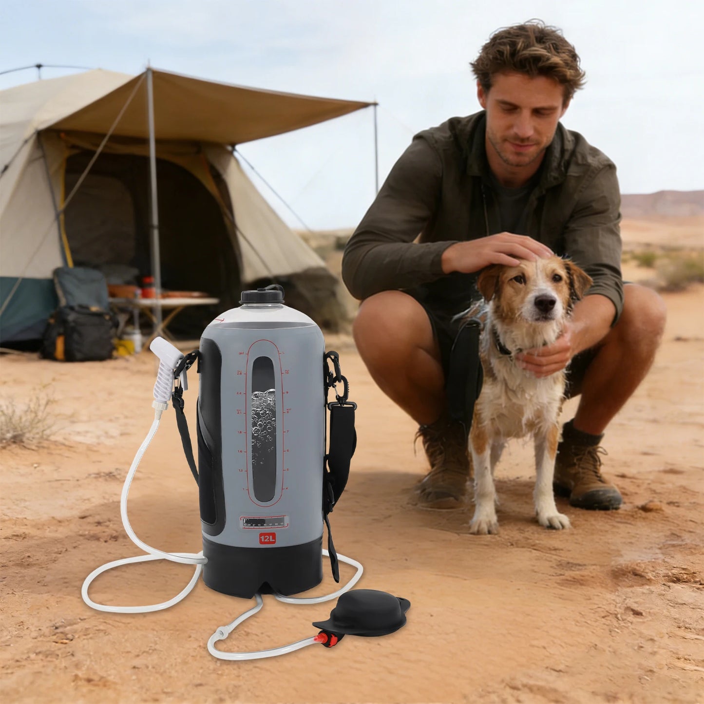 Bymaocar Portable Camp Shower With Air Pump