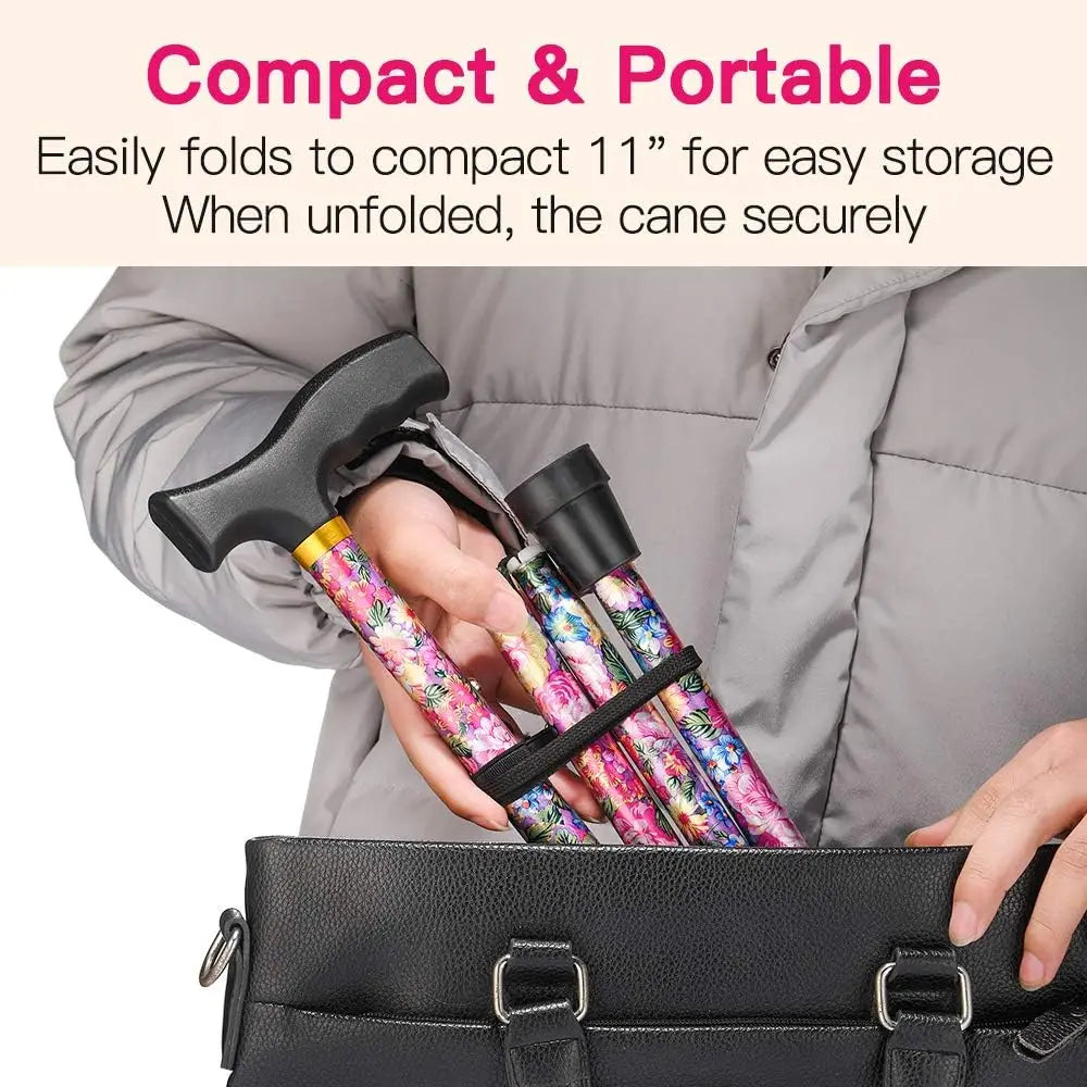 Walking Cane With T Handle Adjustable 5 Level Aluminum Shaft