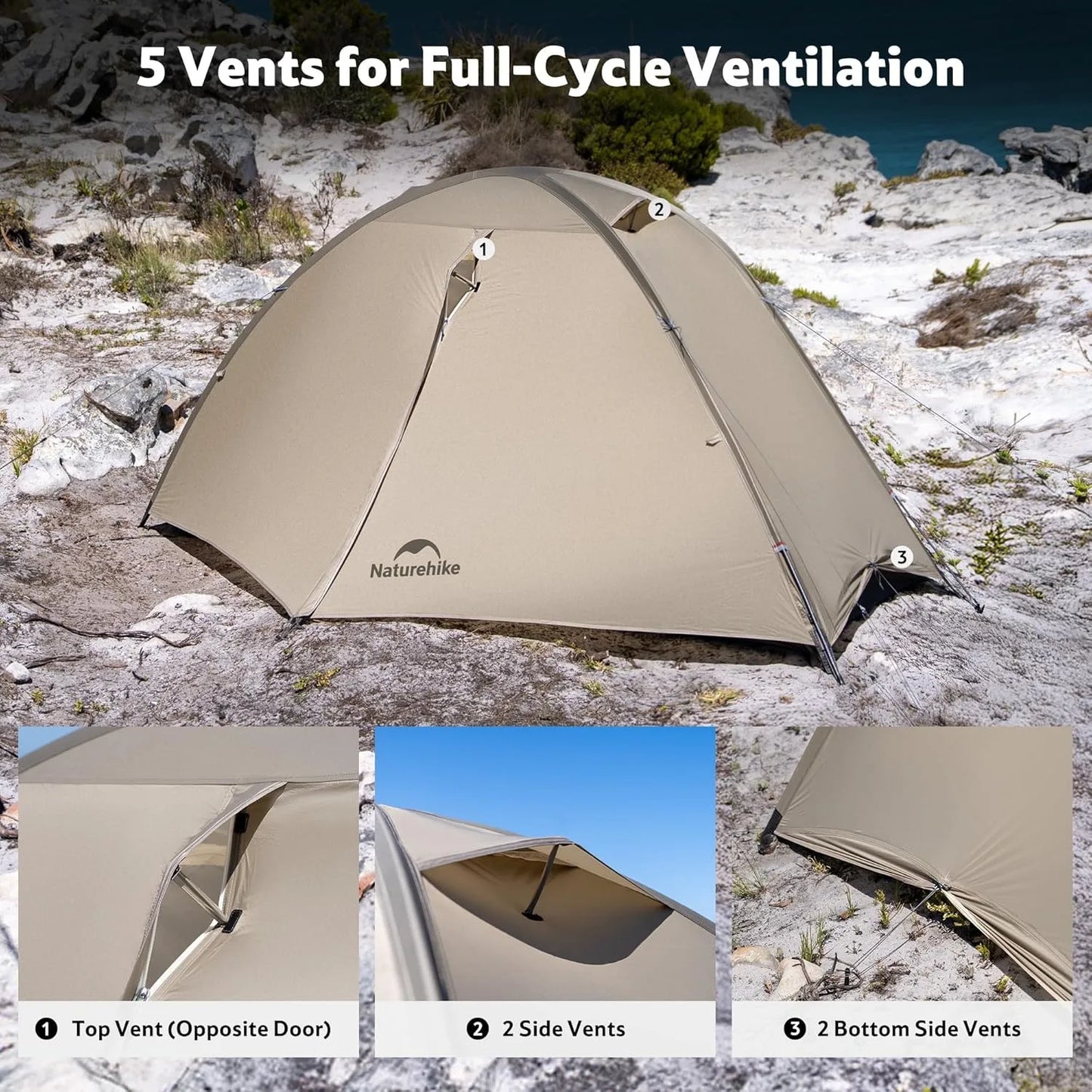 Naturehike Giling Pro 4 Seasons Dome Hiking Tent Camping Gear
