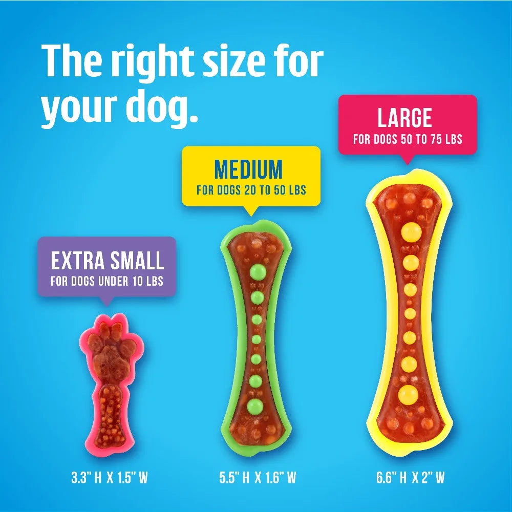 Durable Nylon Dog Chew Toy For Aggressive Chewers Dental Cleaning Bacon Flavor