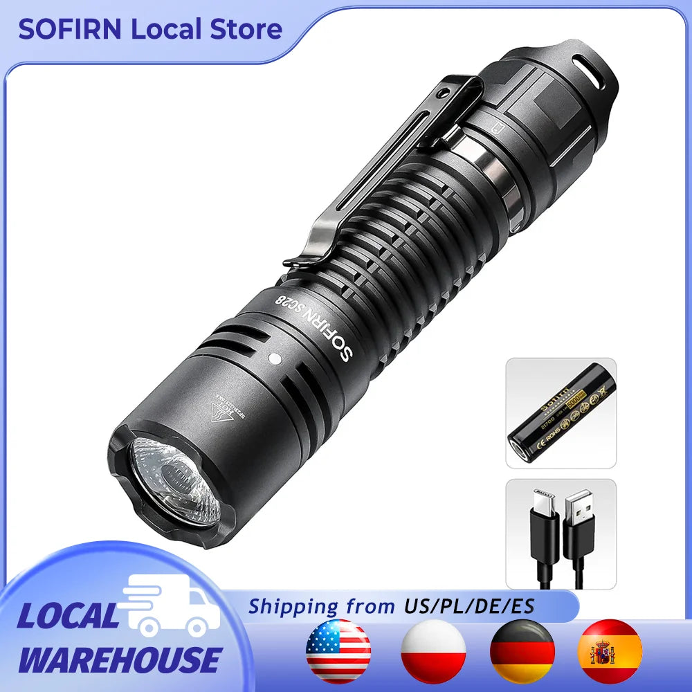 Sofirn SC28 2800LM XHP50B Rechargeable 21700 USB Type C LED Flashlight