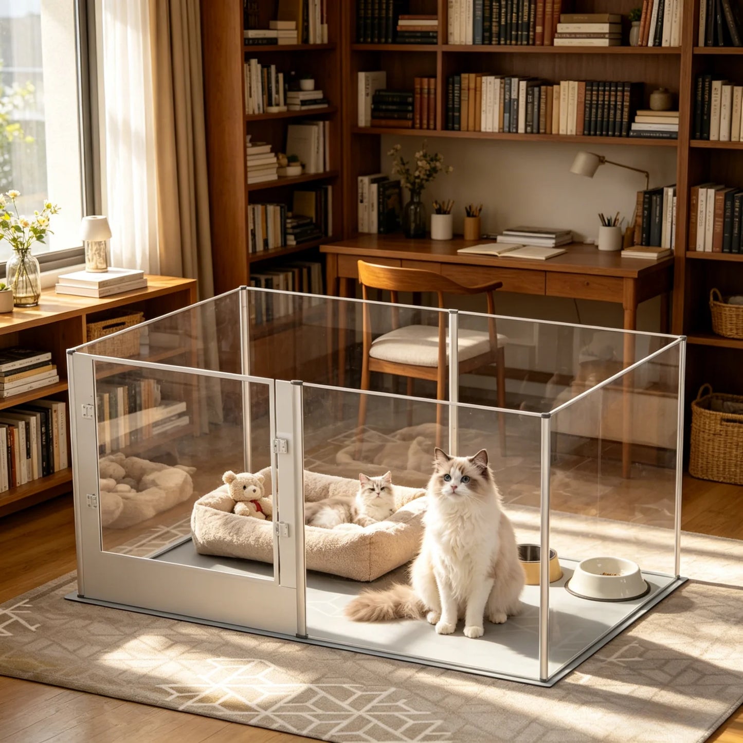 BINGOPAW Acrylic Dog Playpen Fence Indoor Exercise Pen