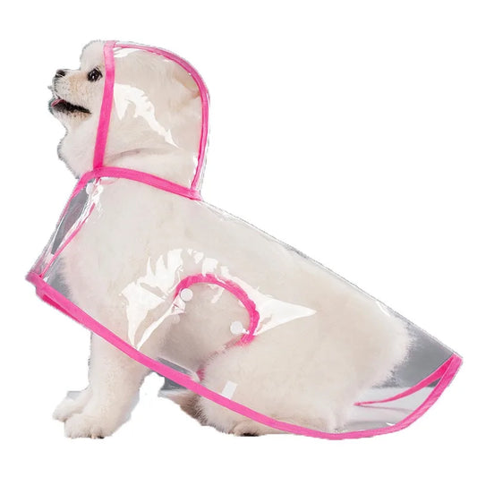 Transparent Waterproof Dog Raincoat With Hat
