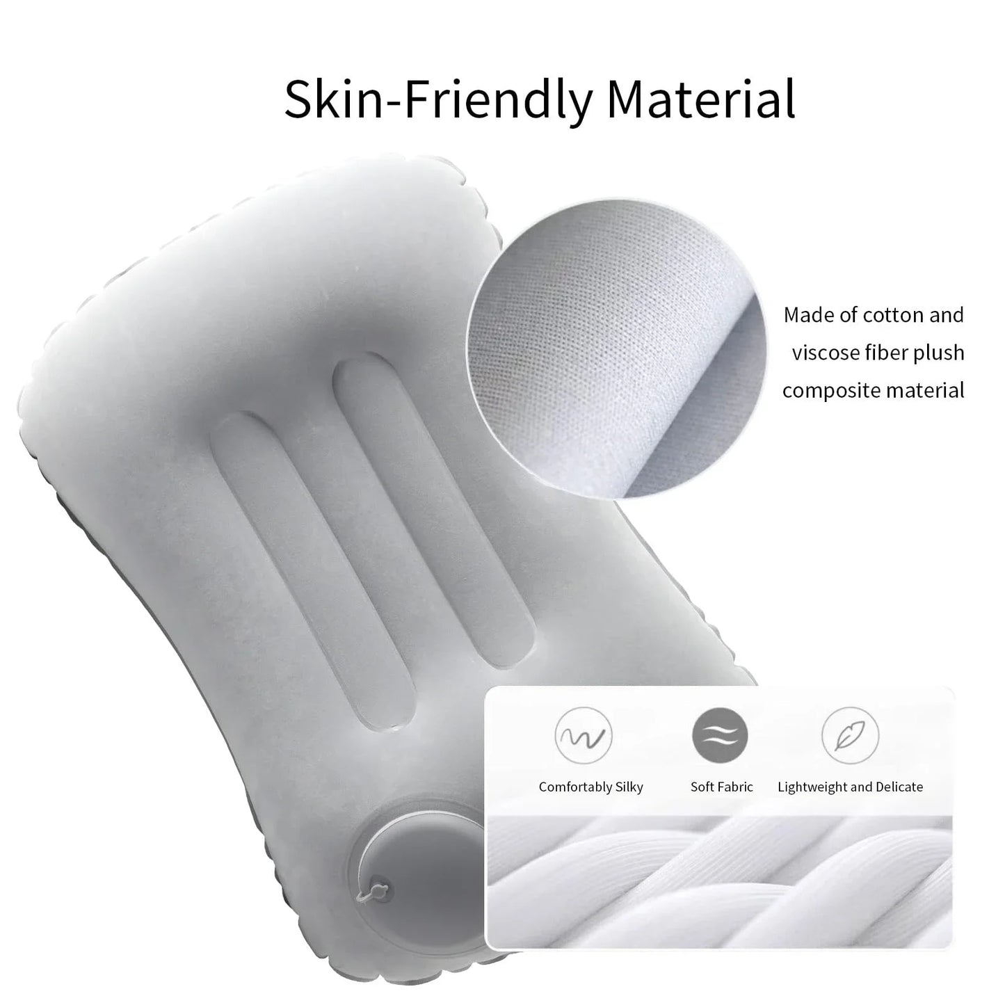 Portable Inflatable Pillow For Neck And Lumbar Support