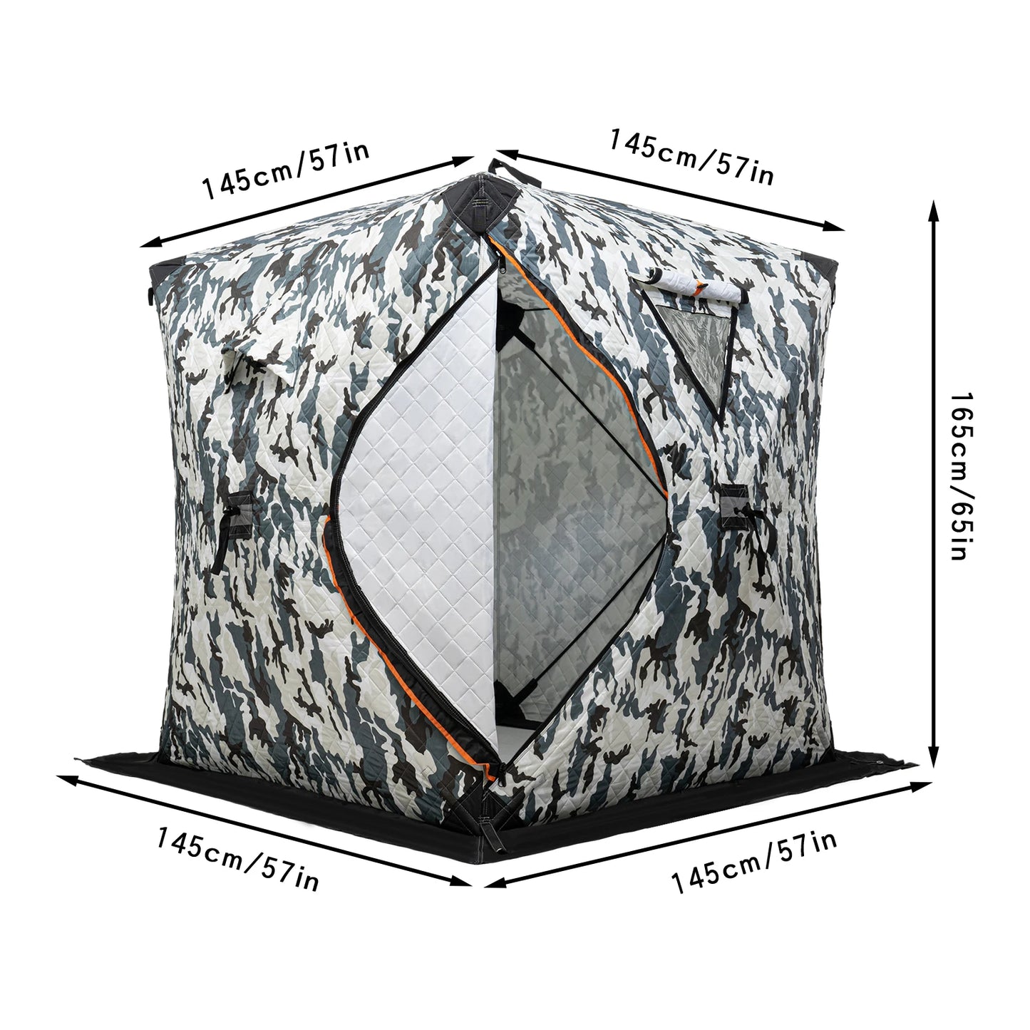 Bymaocar Ice Fishing Tent Outdoor Thermal Shelter Dual Zipper Windproof