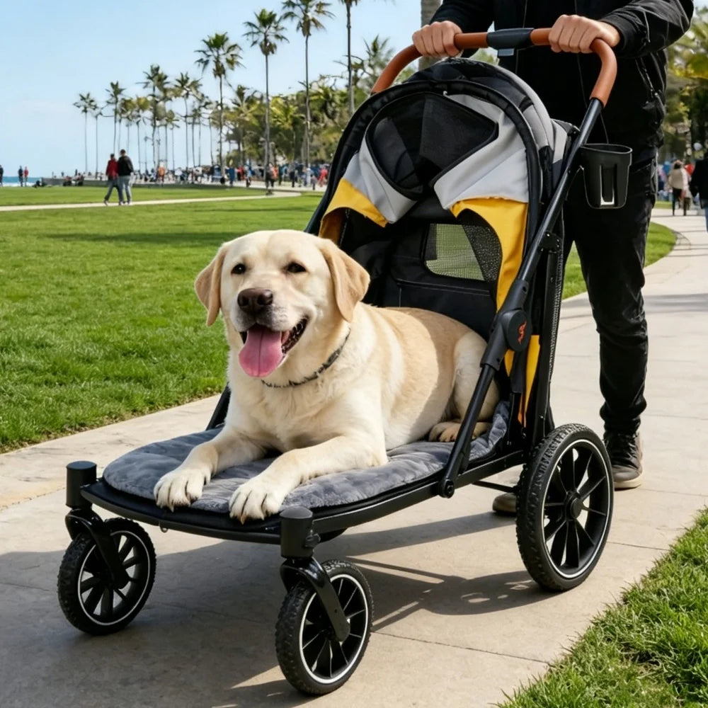 Foldable Pet Stroller for Dogs and Cats Travel in Comfort