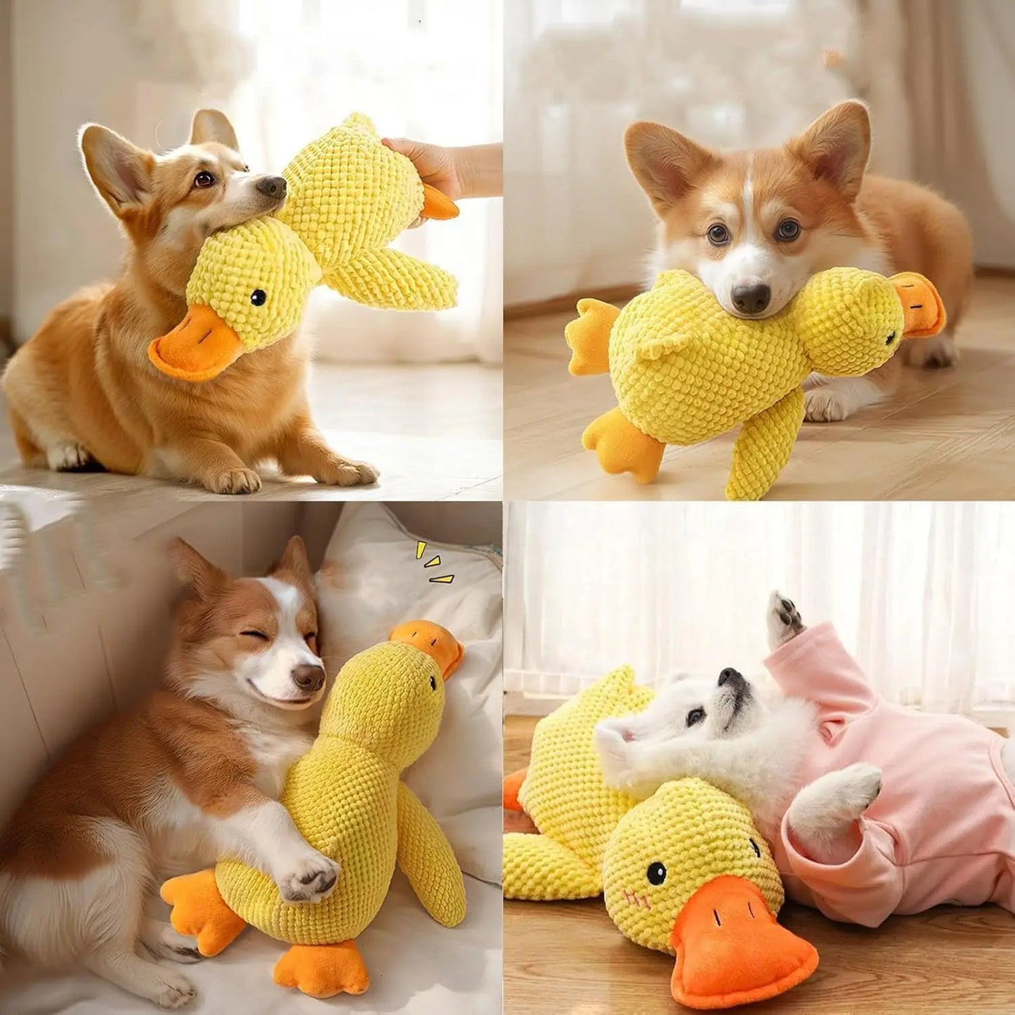 XMSJ Plush Duck Dog Toy With Quacking Sound