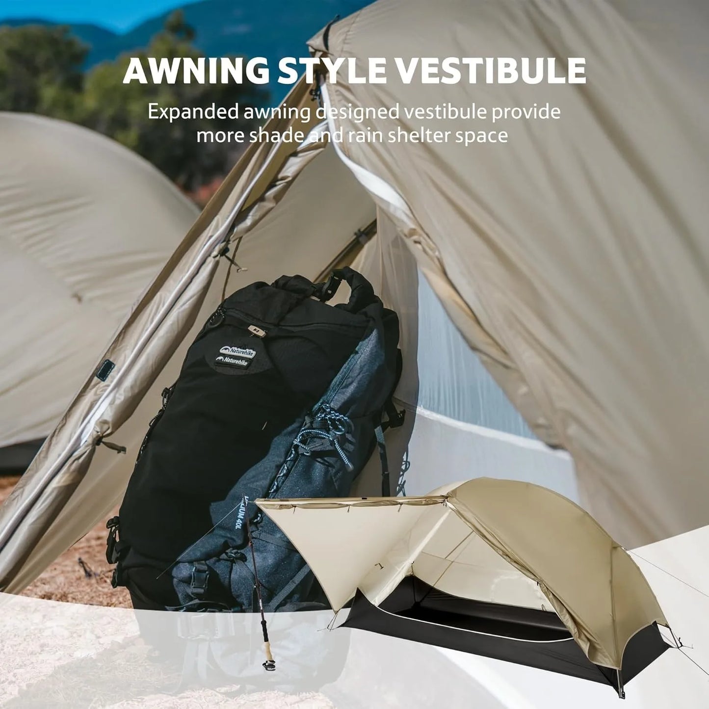 Naturehike Mongar Ultralight Backpacking Tent 15D Nylon Waterproof