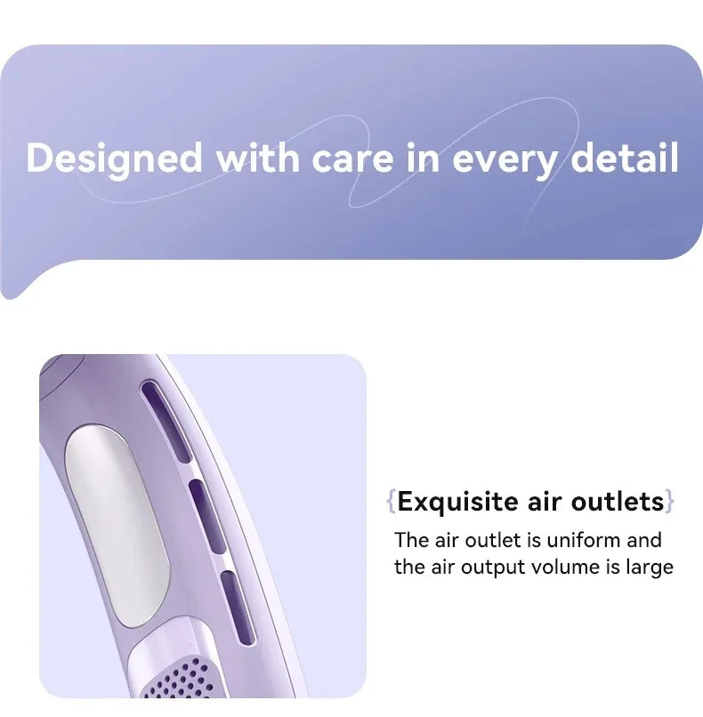 N90 Neck Fan Bladeless Wearable USB Rechargeable With 5-Speed Modes