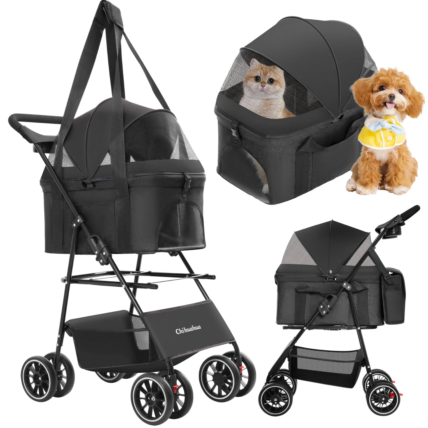 CHIHUAHUA 3in1 Pet Stroller For Medium Dogs Cats All Terrain