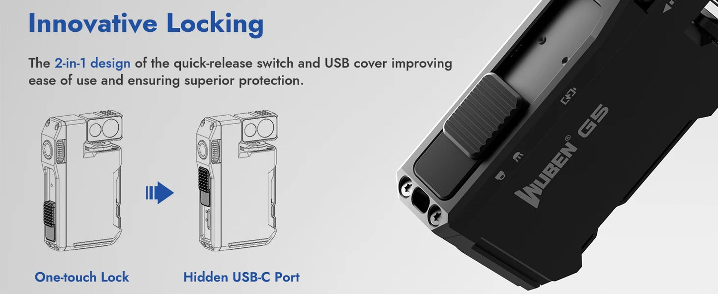 WUBEN G5 Magnetic EDC Flashlight 400 Lumen USB C Rechargeable Keychain