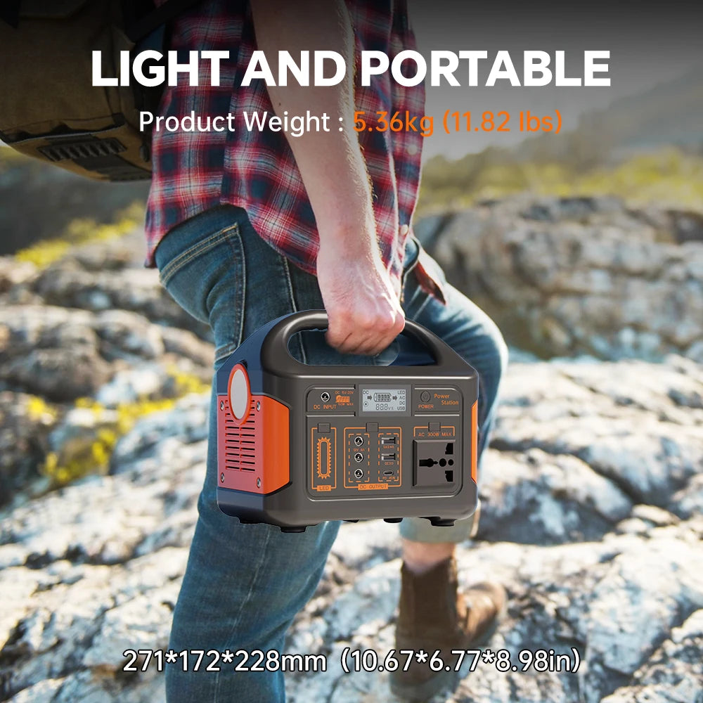 GaiaRay Electric 500W Portable Solar Power Station LifePO4 Battery