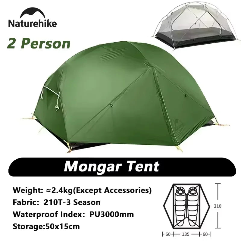 Naturehike Mongar Two Person Ultralight Camping Tent for Hiking