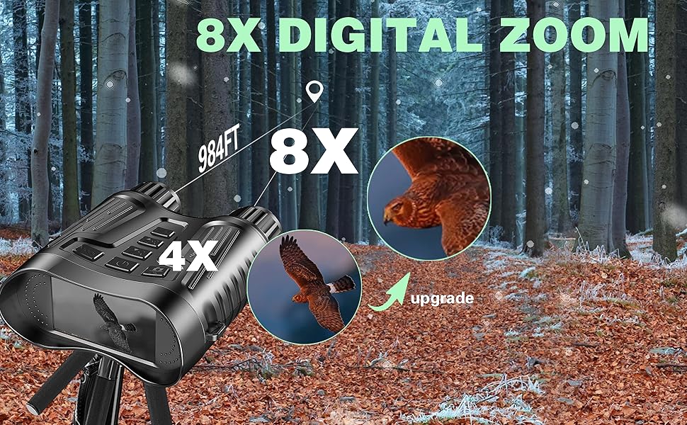 DIYIMIN Night Vision Binoculars 8x Digital Zoom HD 1080P